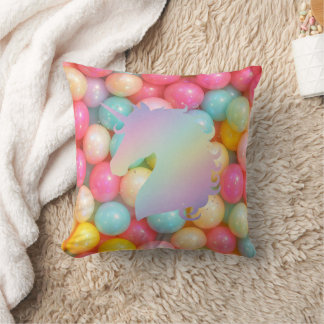 Pastel Unicorn Throw Pillow | Magical Rainbow Home Kussen