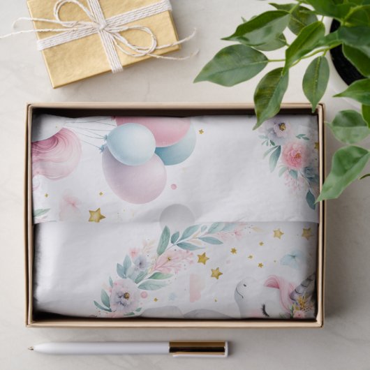 Pastel Unicorn Tissuepapier (Geschenk)
