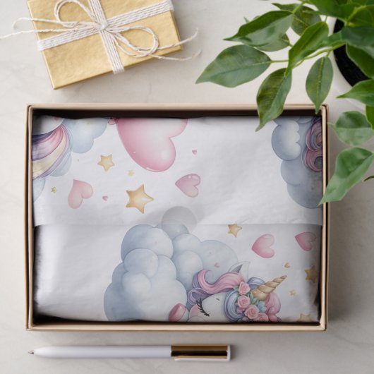 Pastel Unicorn Tissuepapier (Geschenk)