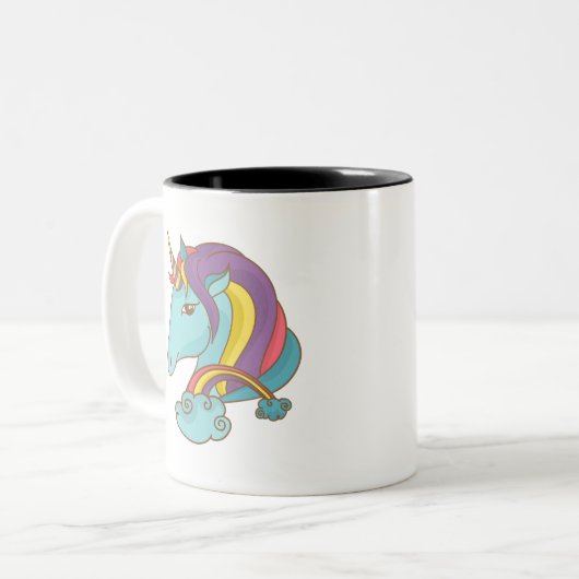 Pastel Unicorn Tweekleurige Koffiemok (Voorkant links)