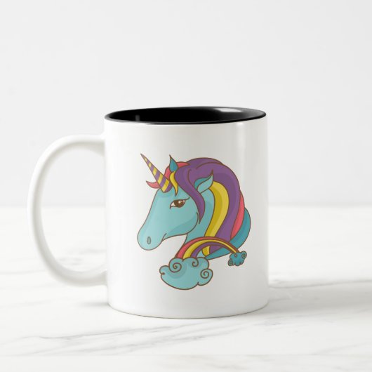 Pastel Unicorn Tweekleurige Koffiemok (Links)