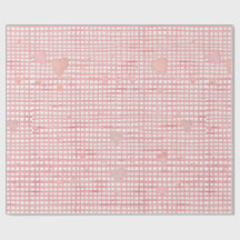 Pastel Valentijn Gingham Inpakpapier