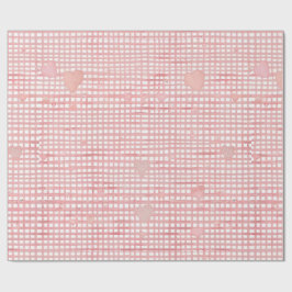 Pastel Valentijn Gingham Inpakpapier