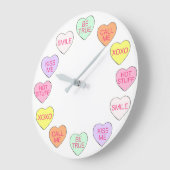 Pastel Valentijnsdag Snoep Conversation Hearts Grote Klok (Hoek)