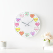 Pastel Valentijnsdag Snoep Conversation Hearts Grote Klok (Huis)