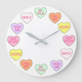 Pastel Valentijnsdag Snoep Conversation Hearts Grote Klok