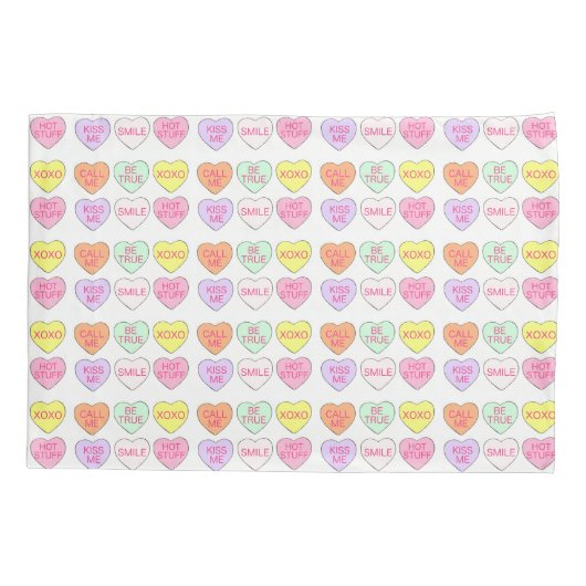 Pastel Valentijnsdag Snoep Conversation Hearts Kussensloop (Achterkant)