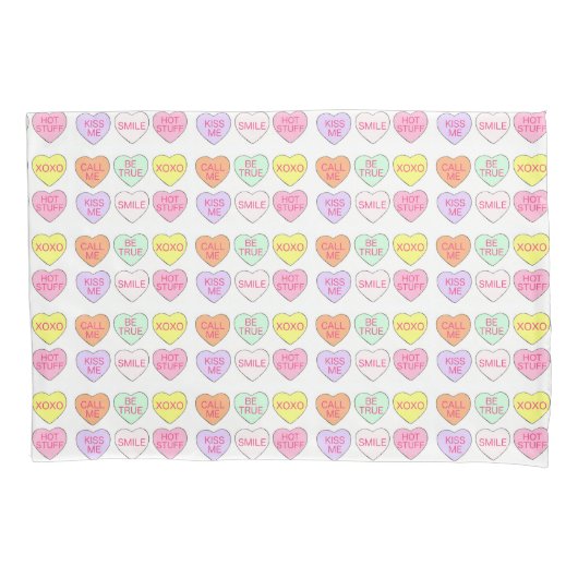 Pastel Valentijnsdag Snoep Conversation Hearts Kussensloop (Voorkant)