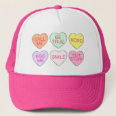 Pastel Valentijnsdag Snoep Conversation Hearts Trucker Pet (Voorkant)
