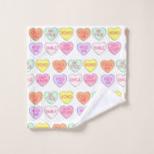 Pastel Valentijnsdag Snoep Harting Love Print Bad Handdoek (Wasdoekje)
