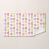 Pastel Valentijnsdag Snoep Harting Love Print Bad Handdoek (Handdoek)