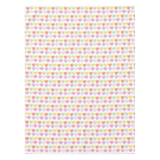 Pastel Valentijnsdag Snoep Harting Love Print Tafelkleed (Voorkant)