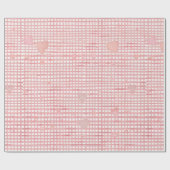 Pastel Valentine Gingham Wrapping Paper Cadeaupapier (Vlak)