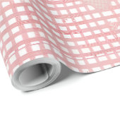 Pastel Valentine Gingham Wrapping Paper Cadeaupapier (Rol Hoek)