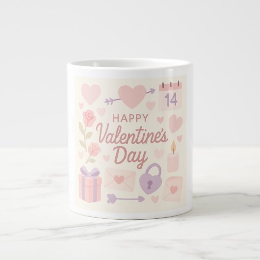 Pastel Valentine's Day Mug  Grote Koffiekop (Voorkant)