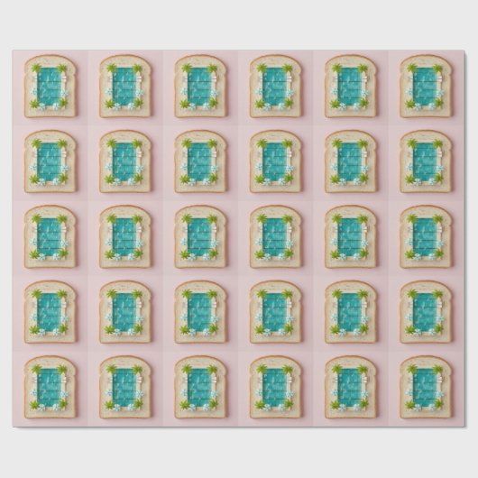 Pastel Vaporwave Pool Toast Cadeaupapier (Vlak)