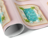 Pastel Vaporwave Pool Toast Cadeaupapier (Rol Hoek)