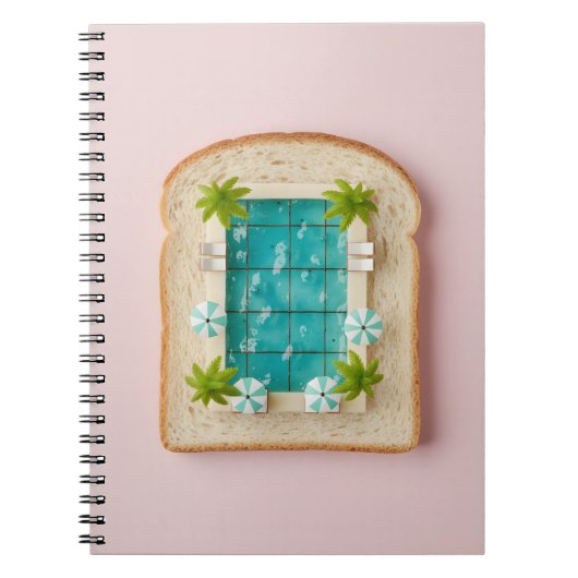 Pastel Vaporwave Pool Toast Notitieboek (Voorkant)
