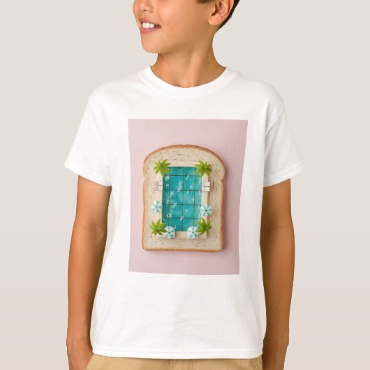 Pastel Vaporwave Pool Toast T-shirt (Voorkant)