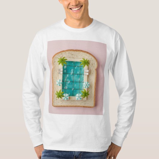 Pastel Vaporwave Pool Toast T-shirt (Voorkant)