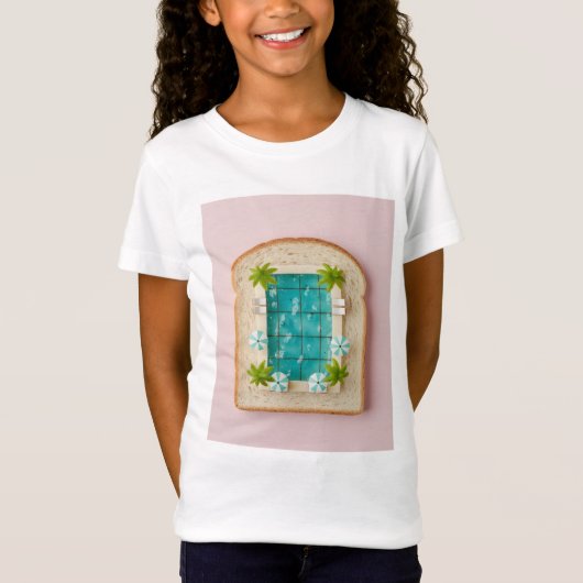 Pastel Vaporwave Pool Toast T-shirt (Voorkant)