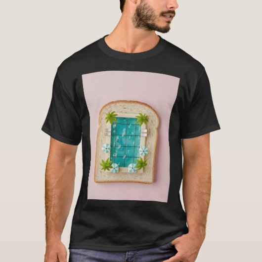 Pastel Vaporwave Pool Toast T-shirt (Voorkant)