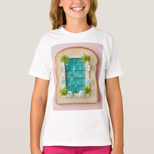 Pastel Vaporwave Pool Toast T-shirt (Voorkant)