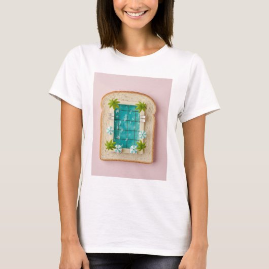 Pastel Vaporwave Pool Toast T-shirt (Voorkant)