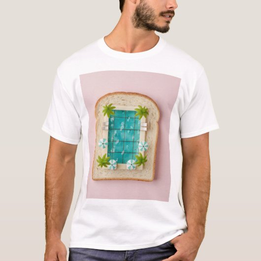Pastel Vaporwave Pool Toast T-shirt (Voorkant)