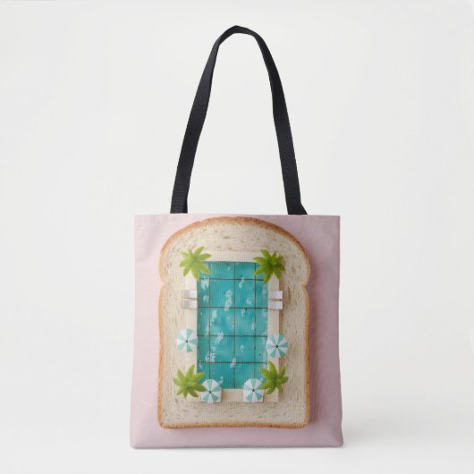 Pastel Vaporwave Pool Toast Tote Bag (Voorkant)