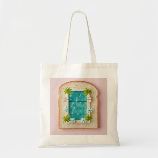 Pastel Vaporwave Pool Toast Tote Bag (Voorkant)