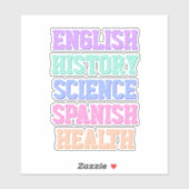 Pastel Varsity School Onderwerp Stickers (Vel)