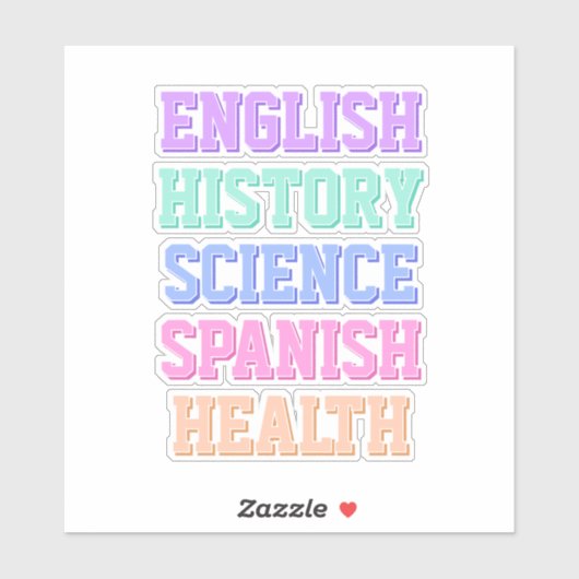 Pastel Varsity School Onderwerp Stickers (Vel)