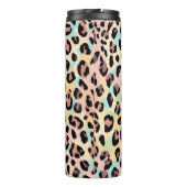 Pastel veelkleurige luipaard print dierlijk patroo thermosbeker (Achterkant)