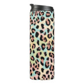 Pastel veelkleurige luipaard print dierlijk patroo thermosbeker (Geroteerd rechts)