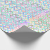 Pastel veelkleurige roze groen geometrisch cadeaupapier (Hoek)