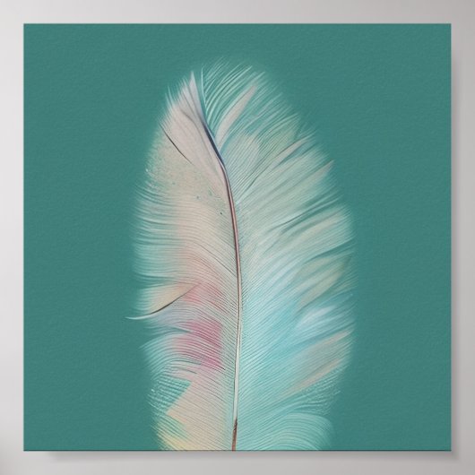 Pastel veer minimalistische kunst poster (Voorkant)