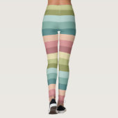 Pastel veerstrepen kleurrijk patroon leggings (Achterkant)