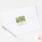 Pastel Velden Berglandschap Bruidsdouche Vierkante Sticker (Envelop)