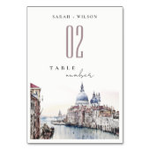 Pastel Venetië Italië Canals Waterverf Bruiloft Kaart (Achterkant)