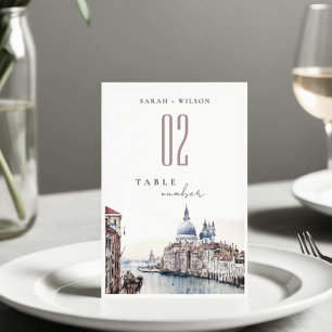 Pastel Venetië Italië Canals Waterverf Bruiloft Kaart