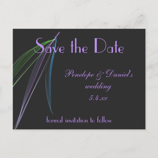 Pastel Veren Abstract Aangepaste SAVE THE DATE Aankondigingskaart (Voorkant)