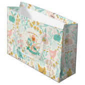 Pastel verende kleuren Paassymbolen patroon Groot Cadeauzakje (Voorkant Gekanteld)