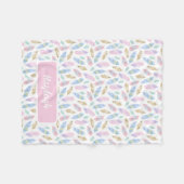 Pastel Verenpatroon Persoonlijk Fleece Deken (Voorkant (Horizontaal))