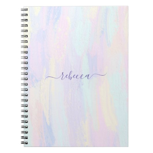 Pastel Verf Slagen Spiral Foto Notitieboek (Voorkant)