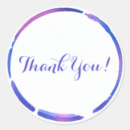 Pastel verfring Waterverf, Paarse dank u Ronde Sticker