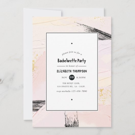 Pastel verfspat vrijgezellenfeest kaart (Voorkant)