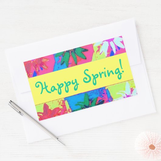 Pastel verfspatten Margrieten Rechthoekige Sticker (Envelop)