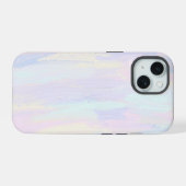 Pastel verfstreken iPhone 15 case (Achterkant horizontaal)