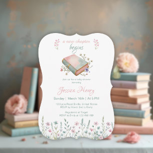  pastel verhaal boek nieuw hoofdstuk baby shower kaart